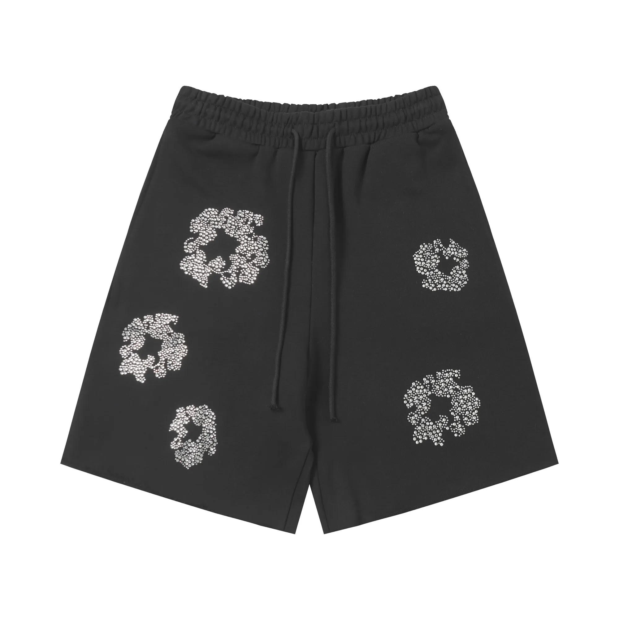 P124 8205#DENIM TEARS Kapok European and American fashion brand high-quality crystal hot diamond set Color: Black Gray Rose Red Size S-XL